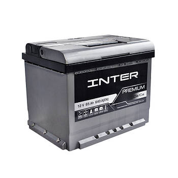 Автомобільний аккумулятор INTER Premium 65Ah 640A R+ 4820219073703