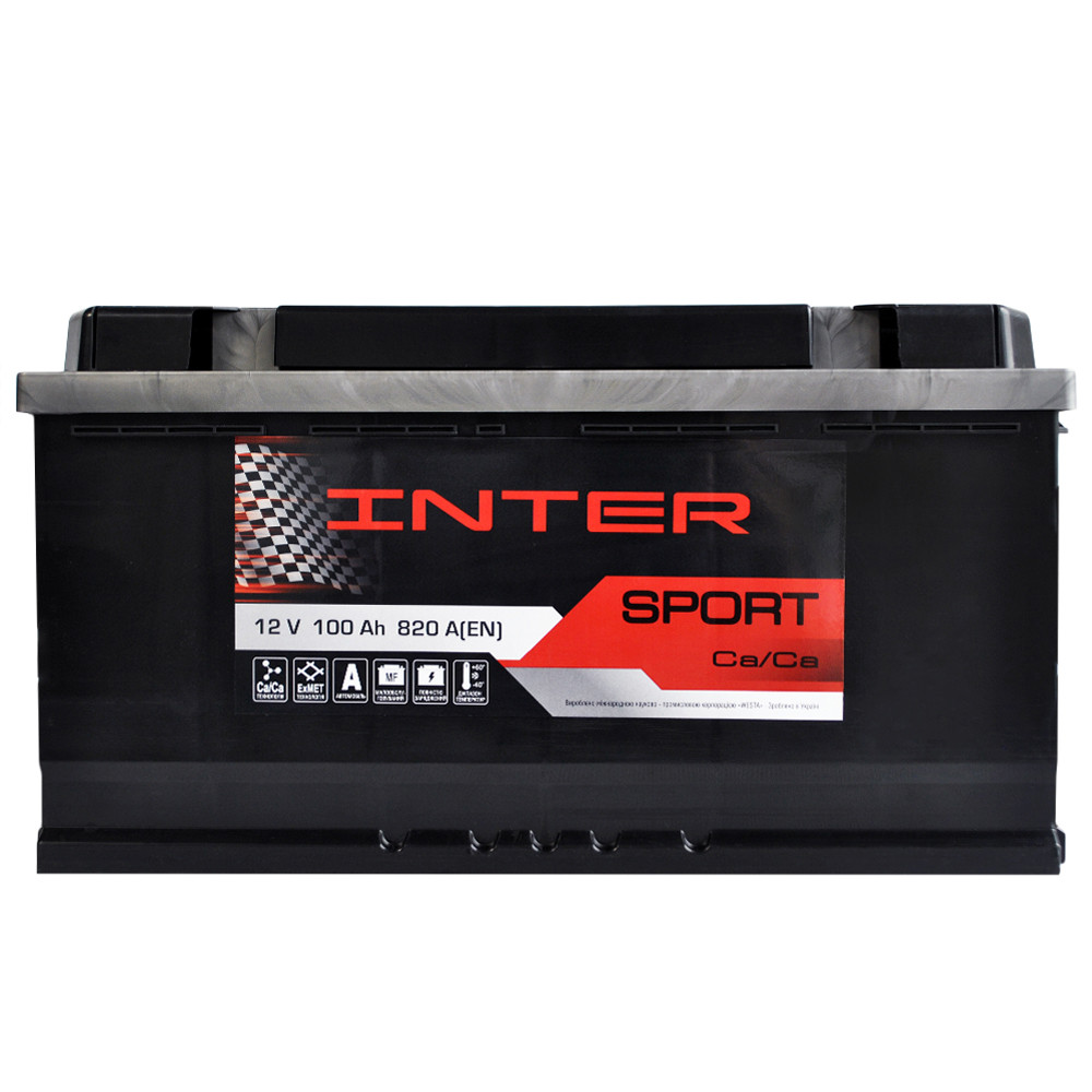 Автомобільний акумулятор INTER Sport 100Ah 820A R+ 4820219073956