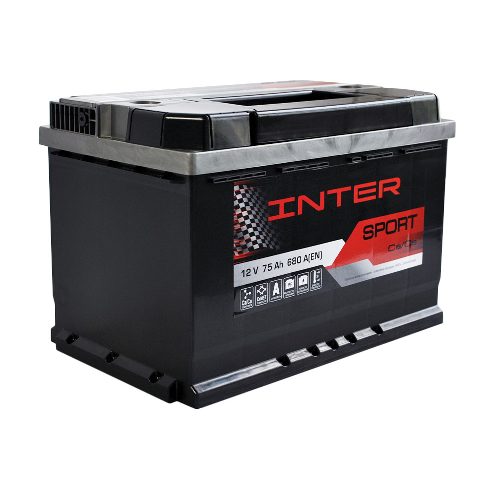 Автомобільний акумулятор INTER Sport 75Ah 680A R+ 4820219073932