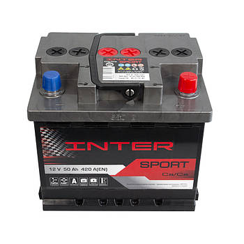 Автомобільний акумулятор INTER Sport 50Ah 420A R+ 4820219073895