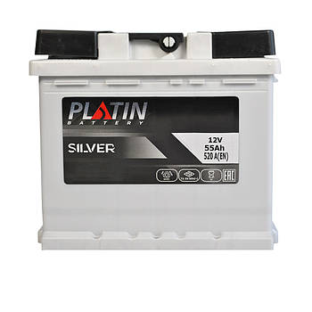Автомобільний акумулятор PLATIN Silver MF  55Ah 520A L+ (h=175)
