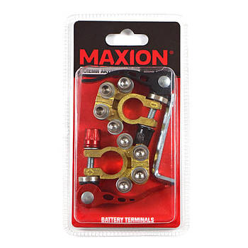 Клеми акумуляторні MAXION MXAC-TCS401 пара, швидкозатискні, латунь