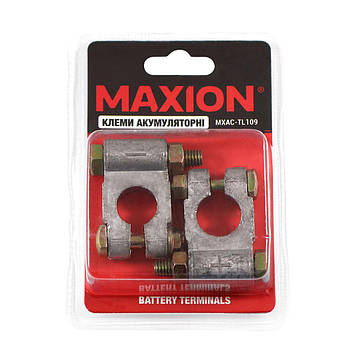 Клеми акумуляторні MAXION MXAC-TL109 пара, вантажні з болтовим затискачем, євро, свинцеві
