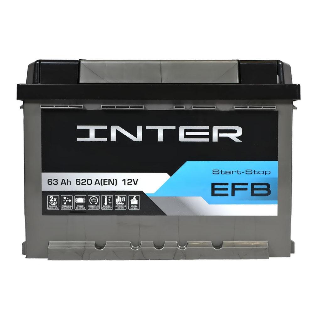 Автомобільний акумулятор INTER 63Ah 620A EFB Start-stop L+ 4820219075400