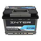 Автомобільний акумулятор INTER 63Ah 620A EFB Start-stop L+ 4820219075400, фото 2