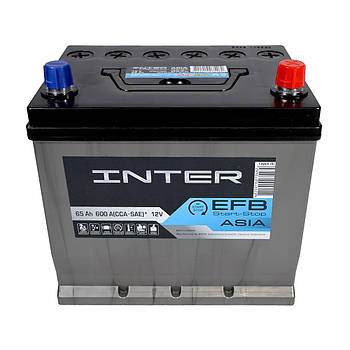 Автомобільний акумулятор INTER ASIA EFB 65Ah 600A Start-stop R+ 4820219075462