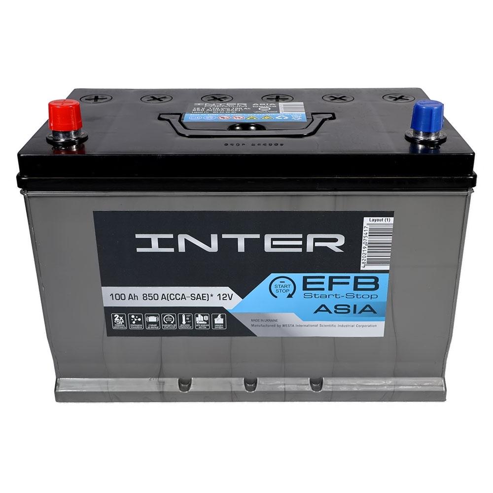 Автомобільний акумулятор INTER ASIA EFB 100Ah 850A Start-stop L+ 4820219075417, фото 1