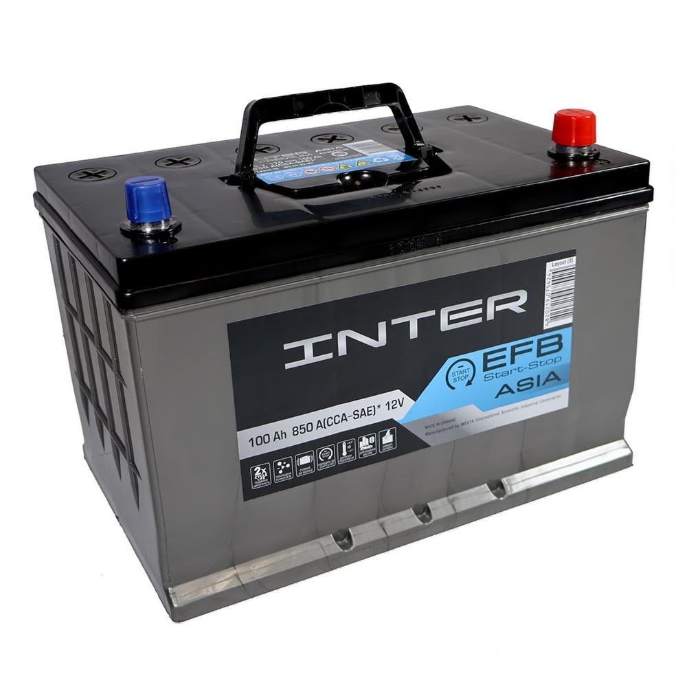 Автомобільний акумулятор INTER ASIA EFB 100Ah 850A Start-stop R+ 4820219075424, фото 1