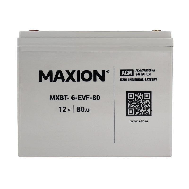 Акумулятор тяговий MAXION MXBT-6-EVF-80 (12V, 80Ah, +/-), фото 1