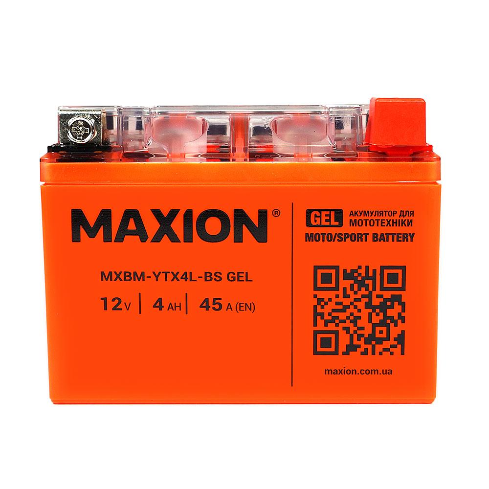 Мото акумулятор MAXION 24MXBM-YTX4L-BS GEL (12V, 4Ah, 45A, -/+)