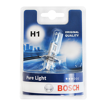 Лампа галогенна Bosch Pure Light H1 12V 55W P14,5s (блістер 1 шт.) 1987301005