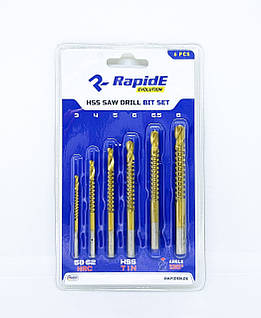 Набір фрезерних свердел RapidE 6шт (3,4,5,6,6.5,8)