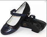 Сині лакові туфлі для дівчинки на підборах 32 33 36, фото 7