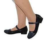 Сині лакові туфлі для дівчинки на підборах 32 33 36, фото 10