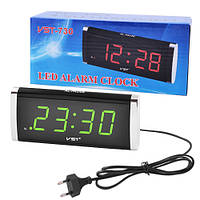 Годинник мережевий VST-730-2 зелені написи, 220V