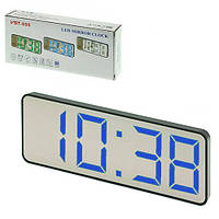 Годинник мережевий VST-898-5, сині написи, температура, USB