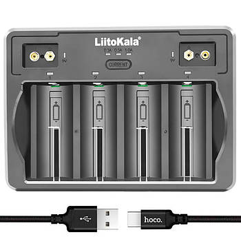 Зарядний пристрій для акумуляторів (Li-ion, NiMH, NiCD, крона), від USB, LiitoKala / Зарядка для батарейок