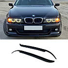 BMW E39 вії на фари дорестайлінг та рестайлінг ABS пластик БМВ Е39 бровки на фари