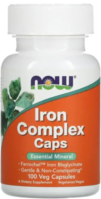 Залізо NOW Foods Iron Complex Caps 100 капсул
