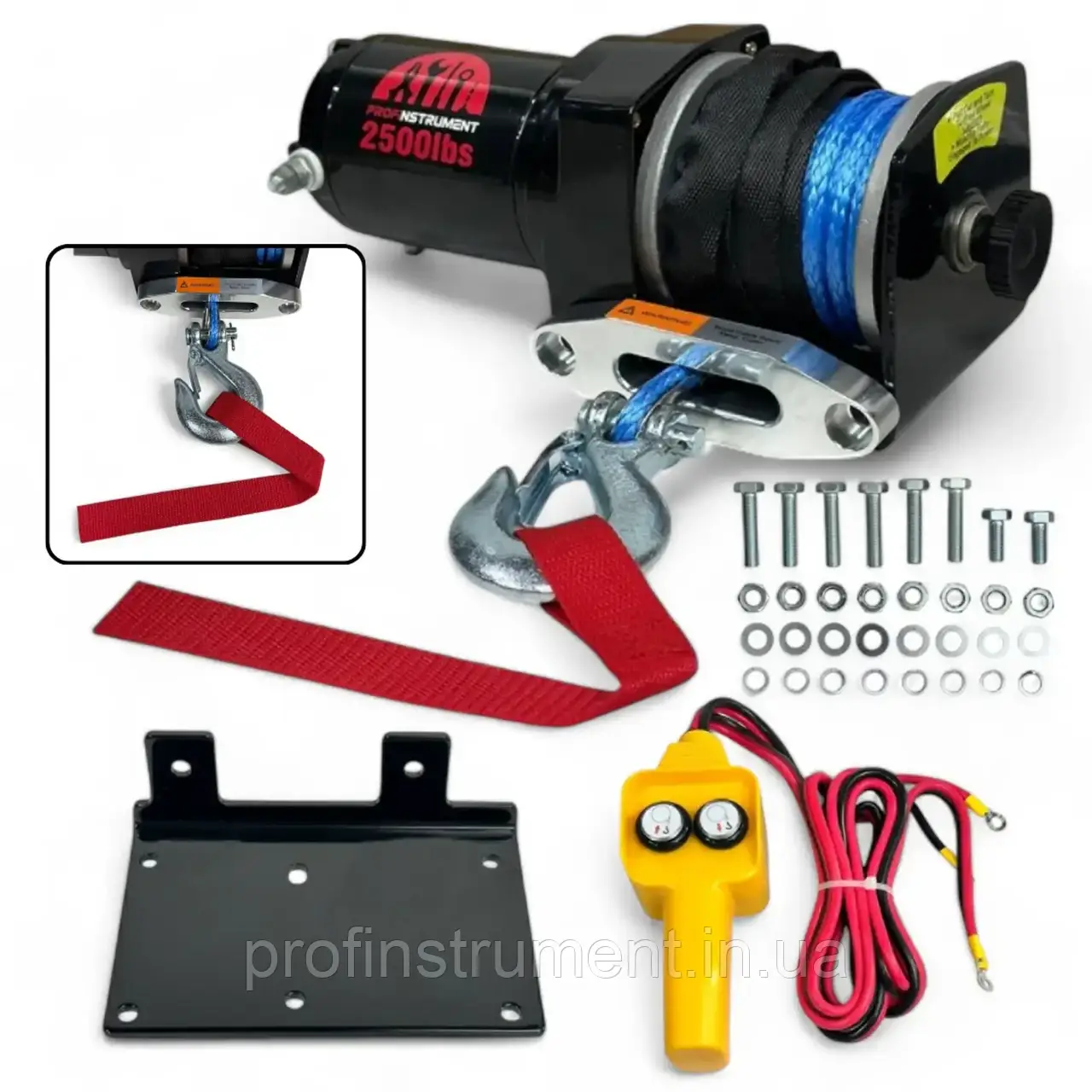 Лебідка автомобільна Profinstrument 2500Lbs (1140 кг, 12 В) на квадроцикл