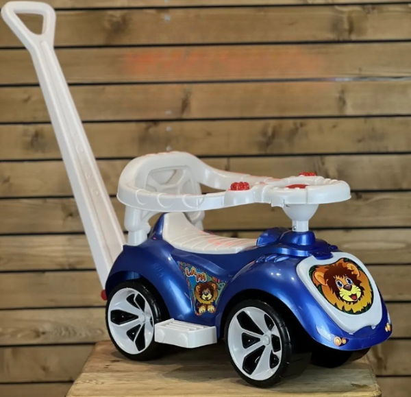 Дитячий автомобіль каталка машинка толокар для малюків бебі кар батьківська ручка бортики підніжка клаксон, фото 1