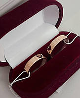 Серебряное обручальное кольцо с золотом