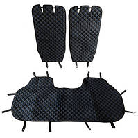 Накидка на сидіння задні (алькантара) PolyteP, к-т (2 шт., синя строчка)