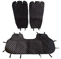 Накидка на сидіння задні (алькантара) PolyteP, к-т (2 шт., червона строчка)