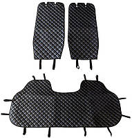 Накидка на сидіння задні (екошкіра) PolyteP, к-т (2 шт., синя строчка)