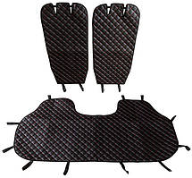 Накидка на сидіння задні (екошкіра) PolyteP, к-т (2 шт., червона строчка)