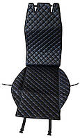 Накидка на сидіння передні (екошкіра) PolyteP, к-т (2 шт., синя строчка)