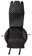 Накидка на сидіння передні (екошкіра) PolyteP, к-т (2 шт., червона строчка)