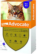 Адвокат для кішок 4 - 8 кг Advocate краплі від бліх, кліщів і глистів, 3 піпетки