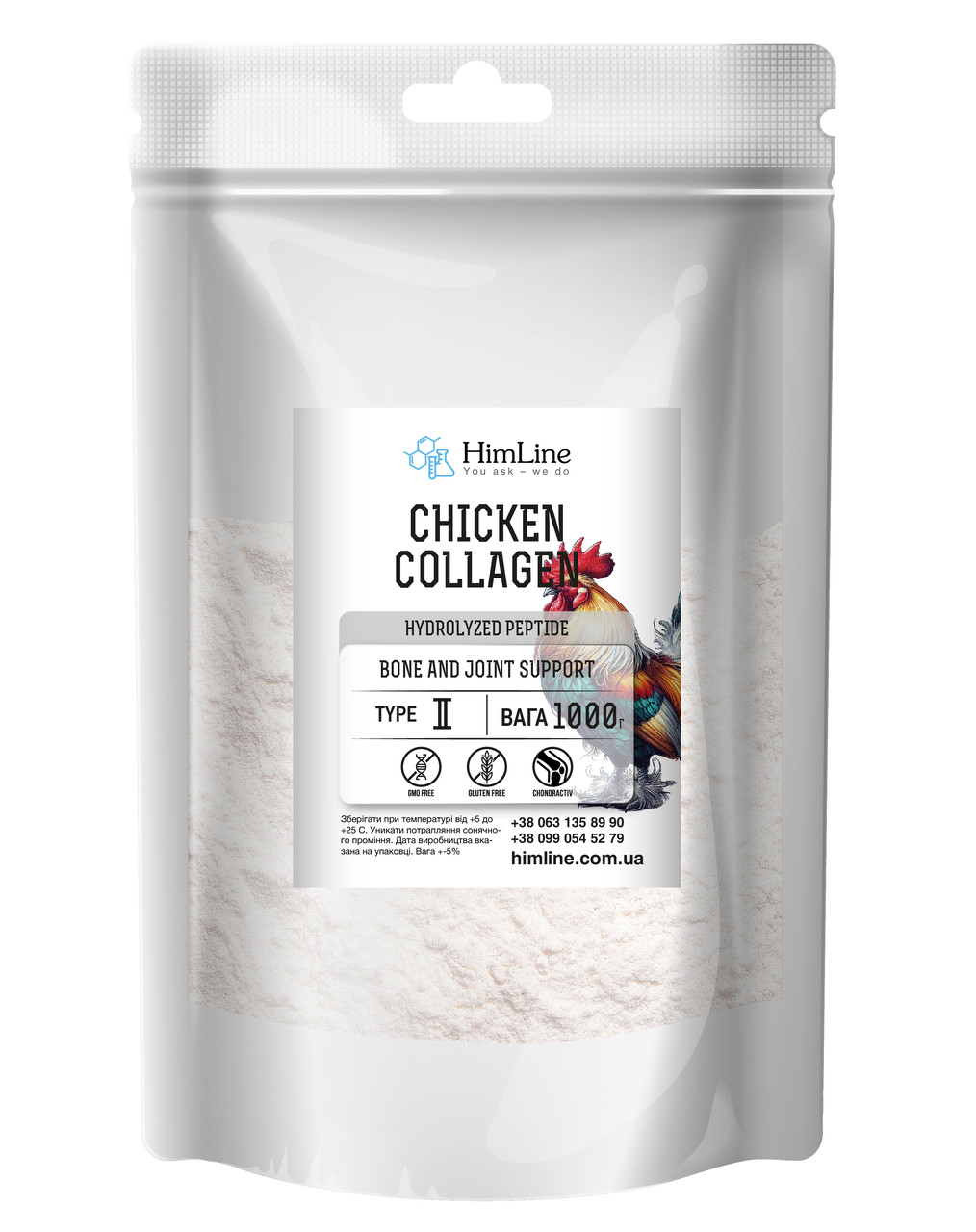 Колаген курячий для здоров'я суглобів, кісток та шкіри 1000 г, фото 1