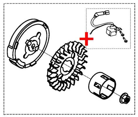 Маховик + модуль запалювання у к-ті для генератора Husqvarna G3200P, фото 1