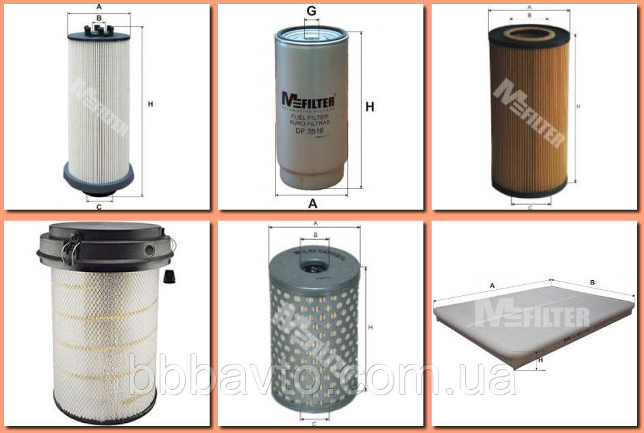 Набір фільтрів для ТО двигуна DAF XF 105.460 EURO 5 c 2010 (Ви-во M FILTER - 6 шт), фото 1