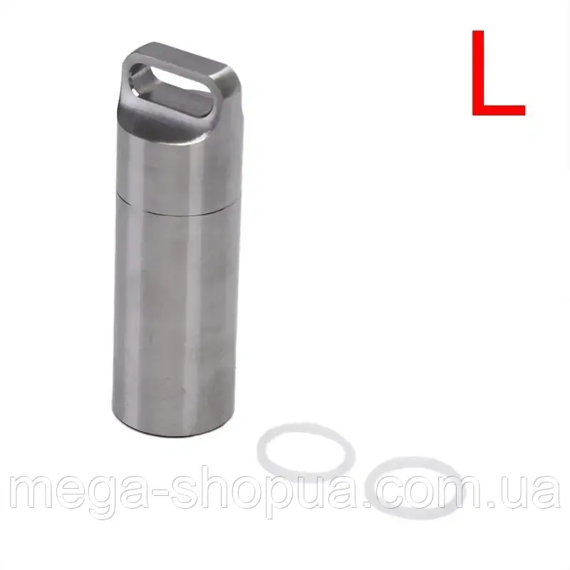 Капсула-таблетниця з нержавіючої сталі брелок контейнер схованка герметична водонепроникна EJ63-L