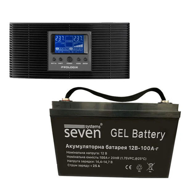 Комплект резервного живлення Prologix 600 (PLP600XL) з АКБ SEVEN Gel 12V/100Ah