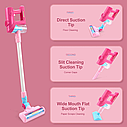 Дитячий ігровий пилосос з насадками 137-11-21 Рожевий, фото 6