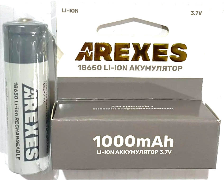 Акумулятор Arexes Li-ion 18650 3.7v 1000mah, фото 1