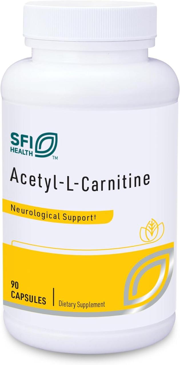 Klaire labs/SFI Health Acetyl L-Carnitine Ацетил L-карнітин 500 мг 90 капсул BX897, фото 1