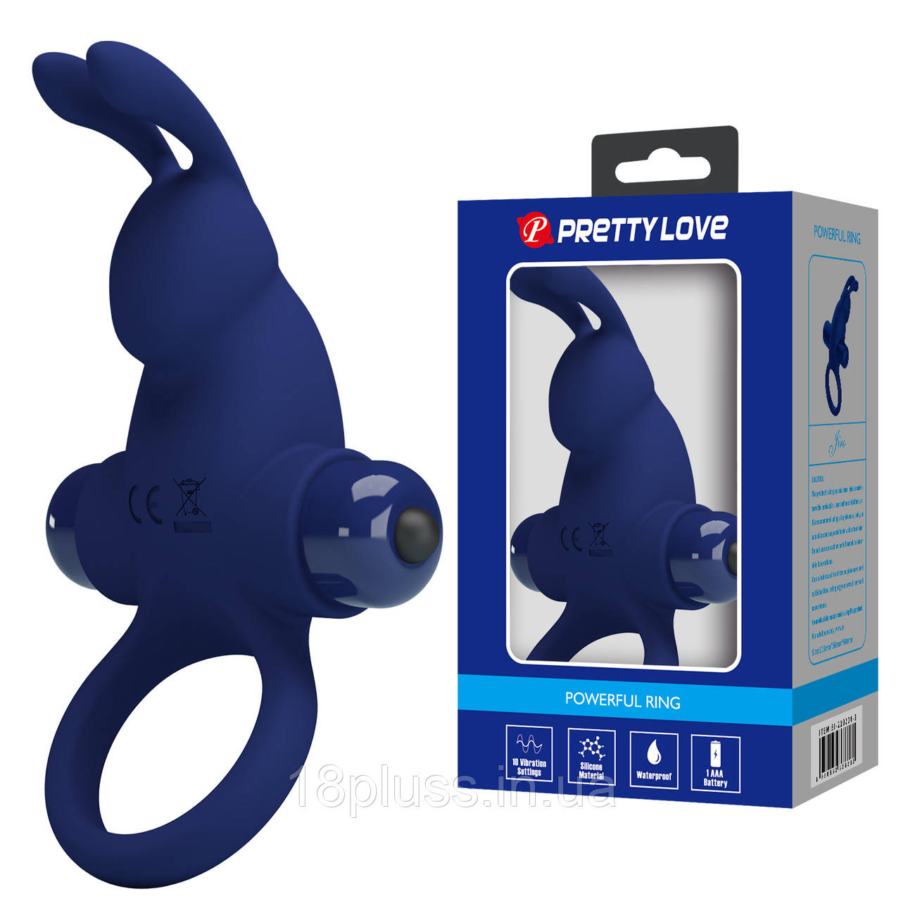 Ерекційне кільце з 10 режимами вібрації Pretty Love Vibrant Penis Ring I Blue — вібрації для двох, фото 1