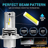 Мото лампа H4 4 LED 6500K мотолампи світлодіодні лампи мото лед лампи мото лампа led світлодіодна на скутер мотоцикл байк мопед, фото 8