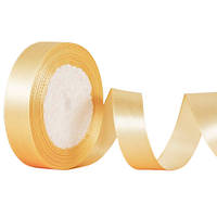 Стрічка атласна Блідне золото 2 см, 23 м