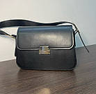 Жіноча сумка відмінної якості 23*16 см із штучної шкіри із клапаном Nata Чорний, фото 2
