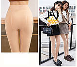 Жіночі легінси, лосини, колготи зимові теплі еластичні з високою талією, фліс.Тілесні. 300 грамів 2-3XL., фото 5