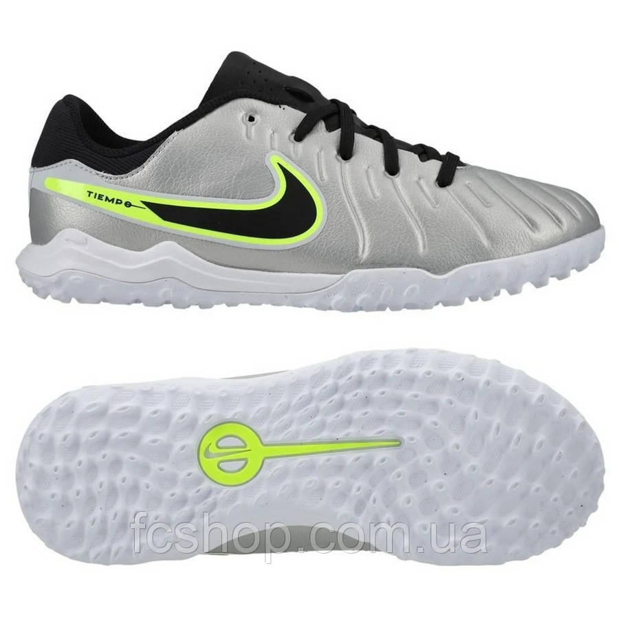 Дитячі сороконіжки Nike Tiempo Legend 10 Academy TF DV4351-001, Срібло, Розмір (EU) — 38
