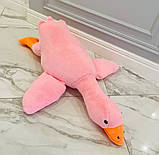 М'яка іграшка плюшевий гусак обіймайся 50 см Рожевий, іграшка подушка великий гусак-антистрес, фото 5