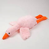 М'яка іграшка плюшевий гусак обіймайся 50 см Рожевий, іграшка подушка великий гусак-антистрес, фото 2