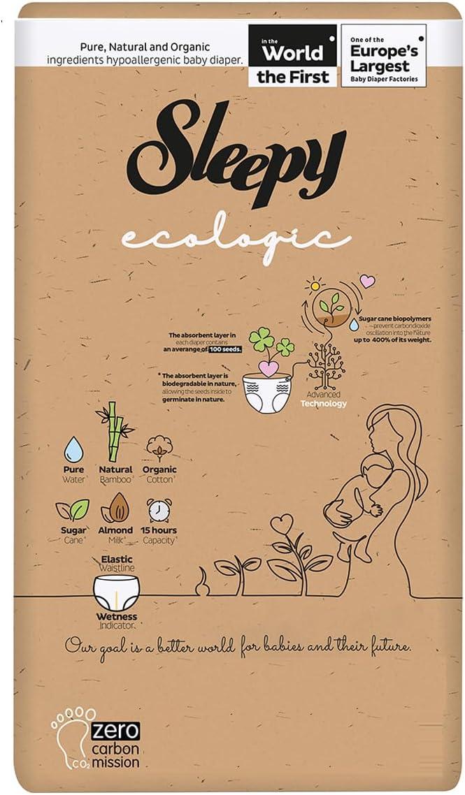 Трусики Sleepy Ecologic Junior, розмір 5, 40 штук - екологічно чисті, гіпоалергенні, суперпоглинання